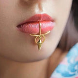 Lianfudai Fake Lip Piercing Jewelry none piercing labret faux lipring stainless steel  Lip Cuff  lead free nickel free body jewelry