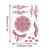 Red Brown Henna Temporary Tattoos Women Henna Sticker for Hand Fake Tatoo Women's Body Protection Tattoo Boho Design Wholesale