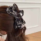 Lianfudai Fabric Bow Hairpin Temperament Elegant Women Hair Claw Clips Princess Headdress Fashion Large Grab Clip Female Hair Accessories