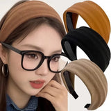 Lianfudai 2025 Korea Fashion Elegant Wide Hairbands Headband Women Girls Gift Scrunchie Hair Head Hoop Band Accessories Headdress Headwear