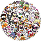 Lianfudai 10/52PCS Cute Halloween Hello Kitty My Melody Decoration Stickers Toy DIY Kids Water Bottle Luggage Laptop Waterproof Sticker