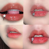 Lianfudai Stainless Steel Lip Ring Hinged Star Bites Piercing Nose Rings Earrings Spicy Girl Heart Vertical Labret Piercing Body Jewelry