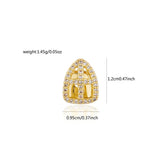 Lianfudai Gold Silver Color Single Cross Iced Out Grillz Teeth Men Women Hip Hop Bling Tooth Grills Caps Fashion Jewelry