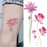 Lianfudai Flower Butterfly Temporary Tattoos Stickers Hand Body Art Waterproof Fake Tattoos Black Rose Women Girls Water Transfer Tattoo