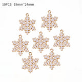 Lianfudai 10Pcs Enamel Christmas Charms Alloy Snowflakes Angel Pendants for Jewelry Making Necklace Earrings DIY Tree Decor Bracelet