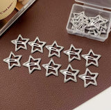 Lianfudai 1-20Pcs Y2K Shiny Silver Star Hair Clips Women Pentagram Metal Snap BB Clip Hairpins Barrettes Hair Grip Nickle Free Bobby Pin