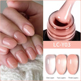 Lianfudai 7ML Jelly Pink Peach Quick Extension Gel Nail Polish Nude Transparent Color Finger Prolong Rubber Base Construction Gel