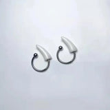 Lianfudai 1PC Customized Stainless Steel Fangs Lip Piercing Labret Lip Ring Goth Cosplay Vampire Teeth  Body Jewelry 16g