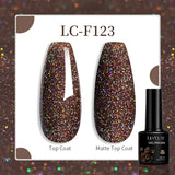 Lianfudai  7ML Gel Nail Polish Brown Earth Coffee Color Series Semi Permanent UV Gel Chocolate Autumn Winter Nail Art Gel Varnish