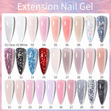 Lianfudai 15ML Quick Nail Extension Gel Glitter Pink Vernis Semi Permanent UV Gel Nail Polish Nail Art Prolong Construction Gel