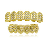 Lianfudai Fshion Hip Hop Gold Silver Colour Iced Out CZ Teeth Grillz Top Bottom Men Women Jewelry