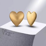 Lianfudai Vnox Romantic Heart Stud Earrings for Women,Stainless Steel Gold Color Ear Gifts to Valentine's Mother's Day Birthday Party