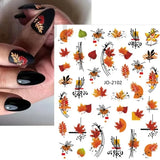 Lianfudai Simple Flowers 3D Nail Stickers Spring Summer Blossom Floral Tulip Fruit Nail Art Decals Adhesive Sliders Manicure Decorations