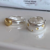 Lianfudai  Rings for Women Fashion Geometric Handmade Irregular Gold StarRing Simple Fine Jelwery Party Christmas Gift