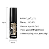 Lianfudai Super-Bright Metallic Painting Liner Gel Polish Silver Gold Mirror Gel Nail Polish Semi Permanent UV Nail Art Vernis