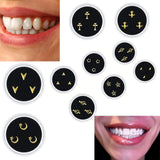 Lianfudai 3pcs/Box Dental gems Ornaments Teeth Crystal Tooth Gem Jewelry Various Shape Teeth Decoration Material