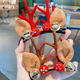 Lianfudai Christmas Elk Ear Hairpins Women Girls Kids Cute Antler Hair Clips Barrettes New Year Festival Party Headwear Hair Accessories