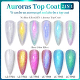 Lianfudai 7ML Auroras Top Coat Purple Sparking Auroras Gel Nail Polish Nail Art Vernis Semie Permanent Uv Gel Function Top Coat