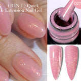 Lianfudai 7ML Jelly Pink Peach Quick Extension Gel Nail Polish Nude Transparent Color Finger Prolong Rubber Base Construction Gel