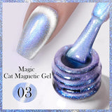 Lianfudai  Mint Green Color Cat Magnetic Gel Nail Polish Sparkle Glitter Gel Varnis Semi Permanent 10ml for Summer Manicure DIY