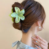 Lianfudai Summer Acrylic Flower Hair Clip for Women Marble Texture Hair Claws Clips Trendy Girl Hairpin Korean Hair Accessories Headwear