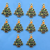 Lianfudai 10Pcs/Pack 11styles Christmas Charms Enamel Alloy Pendants Craft Supplies Beads Pendants For Jewelry Making Christmas Pendant