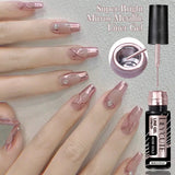 Lianfudai Rose Gold Silver Metallic pull Liner Gel Nail Polish French Super bright Mirror Drawing Graffiti Nail Art Painting Gel