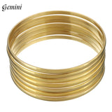 Lianfudai 7PCs/Set New Fashion Roman style Stainless Steel Bangle gold color Lover Charm Bracelet for Women Brand Gold Wide Cuff Bangle