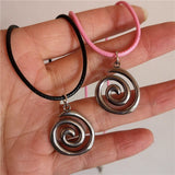 Lianfudai Punk Spiral Vortex Pendant Pink Rope Chains Snake Chain Necklaces Women Men Goth Grunge Aesthetic Vintage Y2K 2000s EMO Jewelry