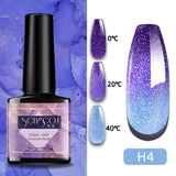 Lianfudai 7.3ml Thermal Gel Polish More Colors Temperature Color Changing Glitter UV Gel Varnish Soak Off UV LED Gel Lacquers Nail Polish