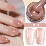 Lianfudai  Jelly Nude Gel Nail Polish 10ml Light Pink Peach Translucent Color UV Light Cure Gel Varnish Nail Art DIY at Home