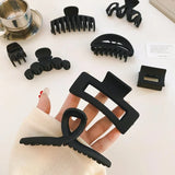 Lianfudai Korean Style Black Large Hair Claws Elegant Acrylic Hairpins Barrette Crab Hair Clips Headwear for Women Girls Hair Accessories