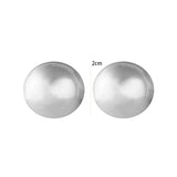 Lianfudai European Style Punk Fashion Geometric Half Metal Big Ball Round Stud Earrings for Women Girls Party Accessories