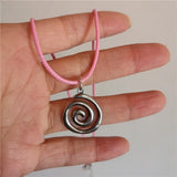 Lianfudai Punk Spiral Vortex Pendant Pink Rope Chains Snake Chain Necklaces Women Men Goth Grunge Aesthetic Vintage Y2K 2000s EMO Jewelry