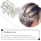 Lianfudai Pearl Crystal Wedding Hair Combs Hair Accessories for Bridal Flower Headpiece Headbands Women Bride Hair ornaments Jewelry