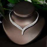 Lianfudai Classic rectangular cubic zirconia wedding necklace and earring set Dubai Nigeria CZ Bridal Jewelry Set