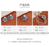 Lianfudai Women's Romantic Flower Rings Jewellery Cubic Zirconia Earring Leaves Earrings Bowknot Necklace Imitated Pearl Waterdrop Jewelry