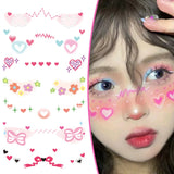 Lianfudai Cute Blush Face Tattoo Sticker Disposable Temporary Tattoo Blusher Love Sweet Decorative Stickers Waterproof Tattoos Festival