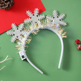 Lianfudai Christmas Headband with LED Lights Snowflake Xmas Tree Hair Band 2024 Christmas Decorations for Home Girls Women New Year Gifts