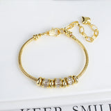 Lianfudai Jewelry 2024 Luxury new 5 leaf grass bracelet Women's wedding party bracelet Unique chain woven accessories