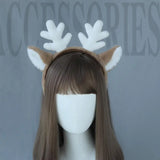 Lianfudai Antler Headband  Attractive Xmas Cute Animal Deer Horn Hair Hoop  Cute Christmas Hair Hoop