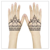 Lianfudai Black Henna Tattoo Stickers for Hands Temporary Tattoos Body Lace Tatoo Temporari Waterproof Fake Tattoo for Women Hena Tatoo