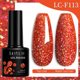 Lianfudai 7ML Quick Extension Gel Nail Polish Gold Foils Glitter Polish Vernis Semi Permanent UV Gel Nail Art Soak Off Hard Gel