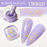 Lianfudai  SUGAR Blue Color Rubber Base Gel Nail Polish Gold Glitter Base Gel Top Coat Soak Off UV LED Gel Nail Art Varnish Manicure