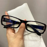 Lianfudai 2024 Kroean Harajuku Square Glasses Frame Women Fashion Plain Anti-blue Glasses Cosplay Decorative Eyeglasses Y2k Retro Eyewear