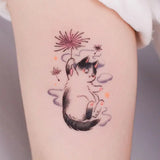 Lianfudai Cute Temporary Tattoo Stickers Cartoon Cat Tattoo Cheap Goods Art Fake Tattoos for Women Arm Lasting Tatto Festival Sticker