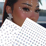 Lianfudai 3D Face Eyes Party Makeup Tattoo Sticker Acrylic Diamond Rhinestones Sticker Self-adhesive Mixed Crystal Face Decoration Sticker