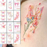 Lianfudai Flower and Butterflies Temporary Sticker Tattoo Self Adhesive Colorful Body Art Tattoos Waterproof Fake Colorful Arm Body Tattoo