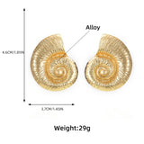 Lianfudai Snail Shell Shape Earrings Special Design Glossy Metallic Irregular Earrings for Women European And American Style Jewelry 2024