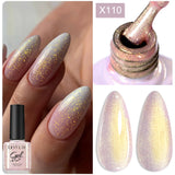 Lianfudai Rose Gold Silver Metallic pull Liner Gel Nail Polish French Super bright Mirror Drawing Graffiti Nail Art Painting Gel